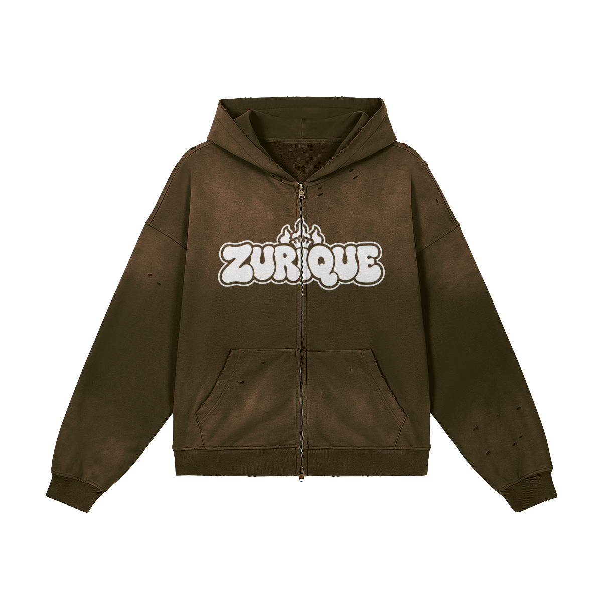 ZURIQUE Faded Oversized Full-Zip Hoodie