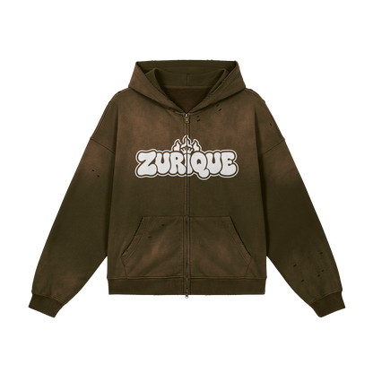 ZURIQUE Faded Oversized Full-Zip Hoodie